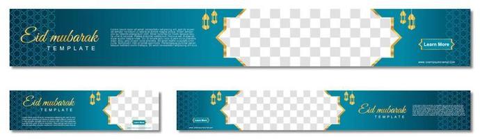 conjunto de banners web de ramadán de tamaño estándar con un lugar para fotos. diseño de plantilla de ramadán. ilustración vectorial vector