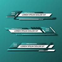 Modern geometric lower third banner template design. Colorful lower thirds set template vector