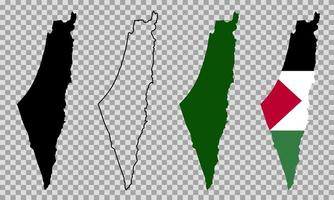 Set vector map flag of palestine isolated on white background