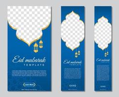 conjunto de banners web de ramadán de tamaño estándar con un lugar para fotos. diseño de plantilla de ramadán. ilustración vectorial vector