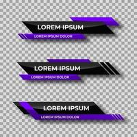 Modern geometric lower third banner template design. Colorful lower thirds set template vector