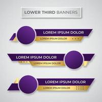 Modern geometric lower third banner template design. Colorful lower thirds set template vector. vector