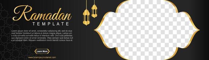 set of ramadan web banners of standard size with a place for photos. Ramadan template design. vector illustration