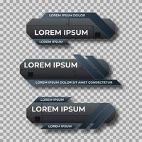 Modern geometric lower third banner template design. Colorful lower thirds set template vector