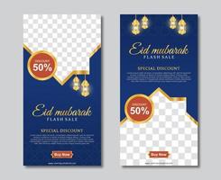 Elegant ramadan sale for social media stories template. Vector illustration