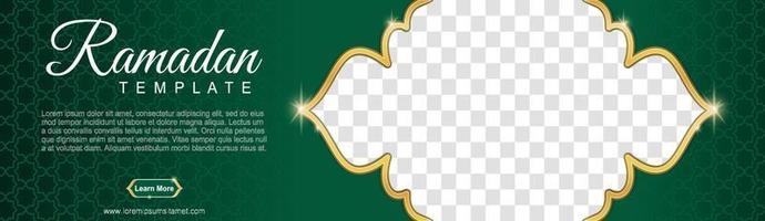 conjunto de banners web de ramadán de tamaño estándar con un lugar para fotos. diseño de plantilla de ramadán. ilustración vectorial vector