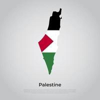 vector mapa bandera de palestina aislado sobre fondo blanco