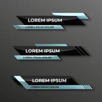 Modern geometric lower third banner template design. Colorful lower thirds set template vector