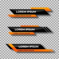 Modern geometric lower third banner template design. Colorful lower thirds set template vector