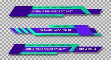 Lower third template. Set of TV banners and bars for news and sport channels, streaming and broadcasting. Collection of lower third for video editing on transparent background vector