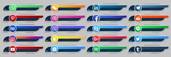 Social media web lower third banners template design. Vector illustration