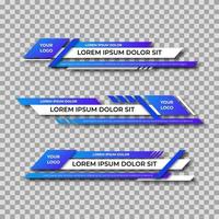 Modern geometric lower third banner template design. Colorful lower thirds set template vector