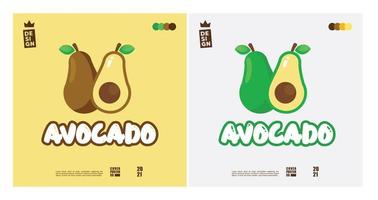 lindo concepto de logo de aguacate con una mezcla de 2 colores vector