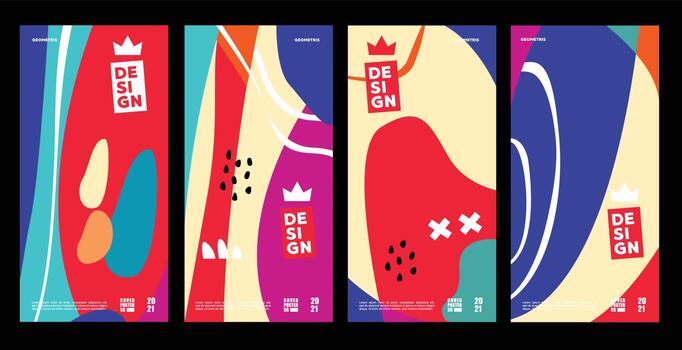 Vector illustration of abstract colorful straight geometric pattern background. Collection of Abstract backgrounds for posters, covers and prints