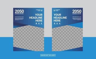 Blue corporate book cover design template vector