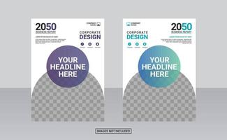 Modern business annual report template vector