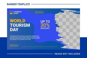 Travel web banner and landing page template vector