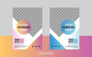 Modern business annual report template vector