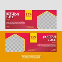 Fashion social media facebook cover template vector