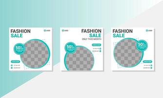 Minimal Fashion social media sale template vector