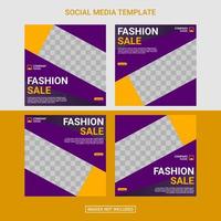 Creative fashion social media post template vector