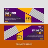 Fashion social media banner or cover template vector