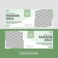 Fashion social media banner or cover template vector