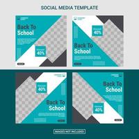 Back to school social media post template vector