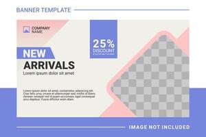 Fashion web banner and landing page template vector