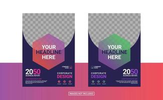 Modern business annual report template vector