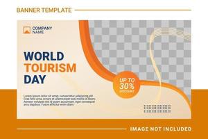 Travel web banner and landing page template vector