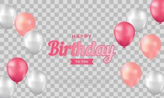 Happy Birthday background with illustrations balloon vector