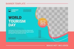 Travel web banner and landing page template vector