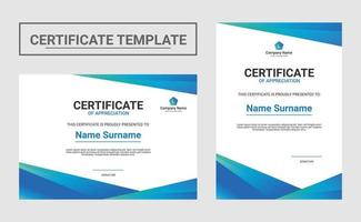 horizontal and vertical certificate template vector