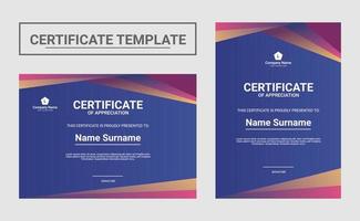 horizontal and vertical certificate template vector