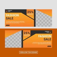 Fashion social media banner or cover template vector