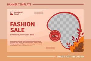 Fashion web banner and landing page template vector