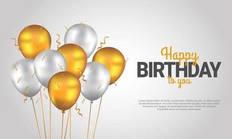 Happy Birthday background with illustrations balloon vector