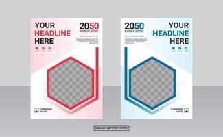 Modern business annual report template vector