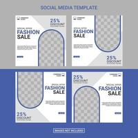 Creative fashion social media post template vector