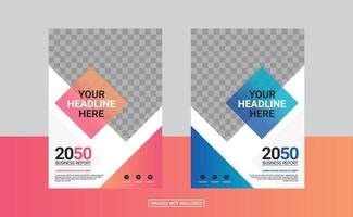 Modern business annual report template vector