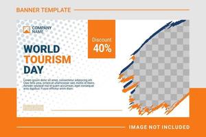 Travel web banner and landing page template vector