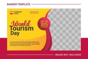 Travel web banner and landing page template vector