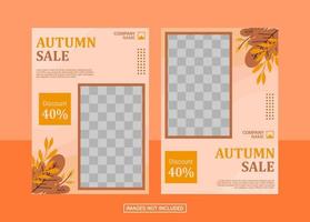 Autumn Fashion Flyer Design Template vector