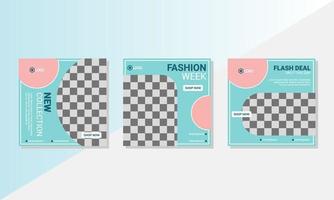 Minimal Fashion social media sale template vector