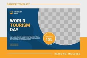 Travel web banner and landing page template vector