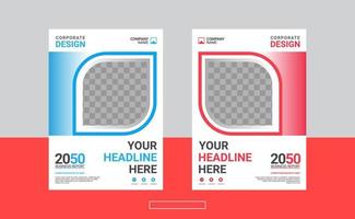 Modern business annual report template vector