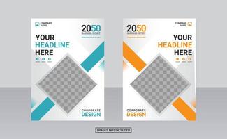 Modern business annual report template vector