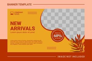 Fashion web banner and landing page template vector