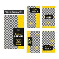 Food social media post templates design vector